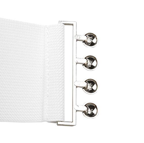 Modeway Womens 3" Belts Elastic Stretch Cinch Waist Belt, Fashion Waistband Wide Belts For Dresses (S-M,White) A3-1 #TOP6