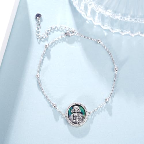 Joan of Arc Bracelet Sterling Silver Joan of Arc Medal Catholic Jewelry Gifts for Women Men2