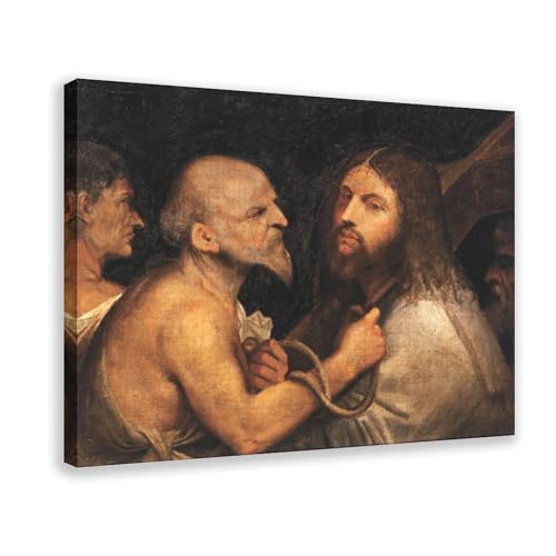 Toile Christ portant la croix Titien tableau de contemplation bureau
