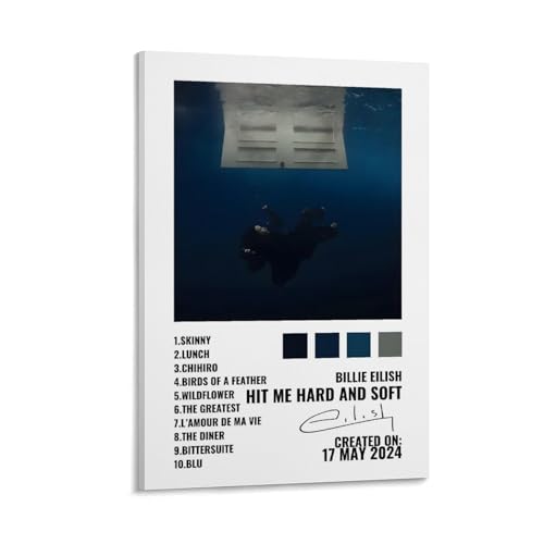 Billie Eilish HIT ME HARD AND SOFTAlbum Cover、Music Album Poster Decoration Painting Canvas Wall Poster And Art Picture Printing Modern Home Bedroom Decoration Poster08x12inch(20x30cm) Frame-style