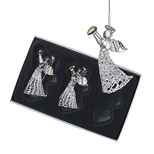 Heaven Sends Juego de 3 decoraciones colgantes de ángel de cristal de Navidad, 6 cm, decoración de Navidad para el hogar, idea de regalo para Navidad, adornos colgantes de Navidad, decoraciones para