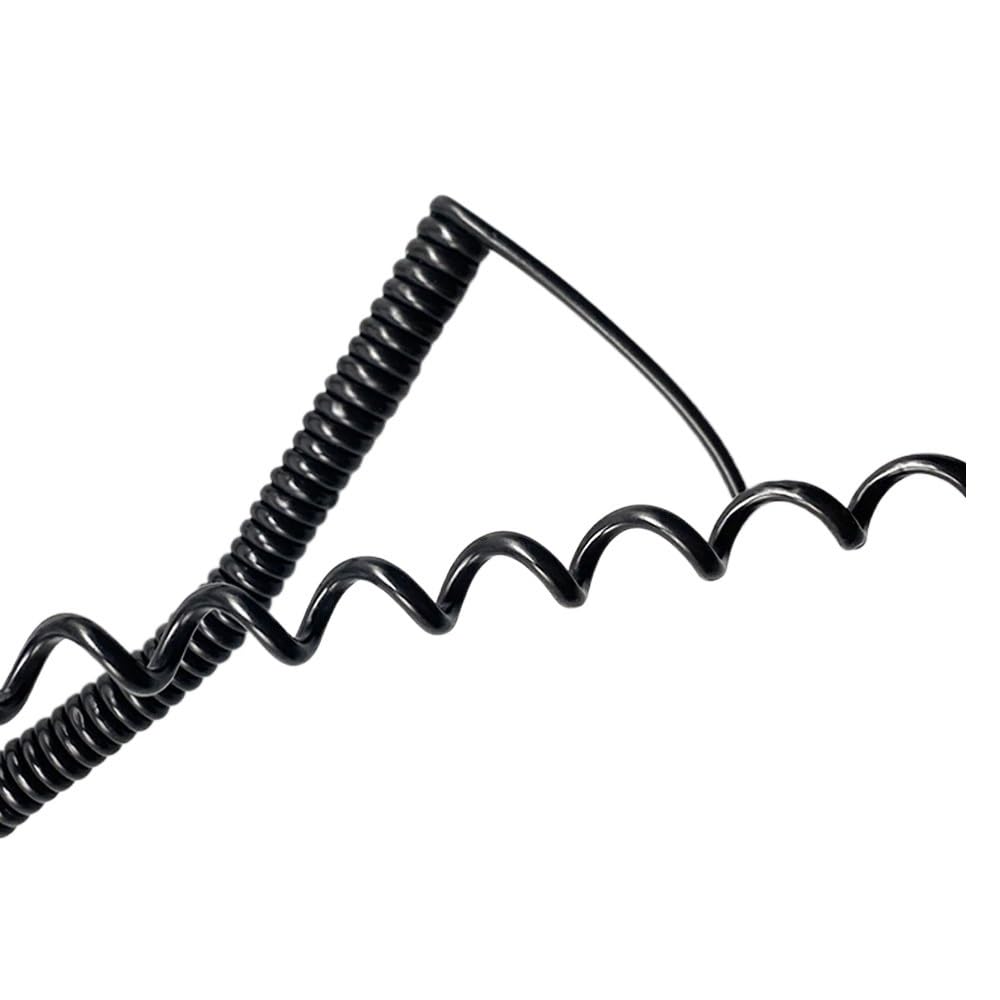 Gewundene Spirale 5-adriges, erweiterbares Strom-Spiralkabel, 17 AWG, 1,0 mm², elastisches Spiralkabel, Teleskopdraht, schwarzes Stretch-Federkabel Spanndraht(2.5 Meters)