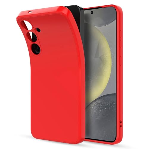 Image of Back Cover for Samsung Galaxy S24 Plus 5G | Full Camera Protection | Premium Liquid Silicon Case | Flexible Bumper Case for Samsung Galaxy S24 Plus 5G (Red)