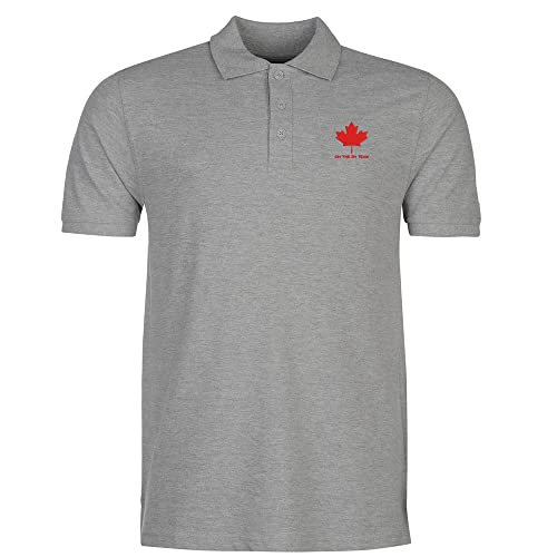 Polo Shirts for Men Canada On The Eh Embroidered Short Sleeve Mens Polo Shirts
