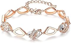 104-April-Clear White-Rose Gold Plated