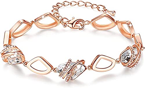 Sponsored Ad – Wishstone Crystal Link Charm Bracelet, Birthstone Bracelets with Healing Stones, Allergy-Free Jewelry for Women with Gift Box, Silver-Tone or Rose Gold Plated Bracelets For Women