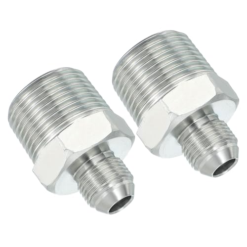 Image of PATIKIL Pipe Adapter Connector 3 /4 inch Male 74 Flare JIC x 1 inch Male R Pipe Fitting 2 Pcs Oil Feed Restrictor Fitting Hydraulic Connector for Oil Steam Water Pipelines System