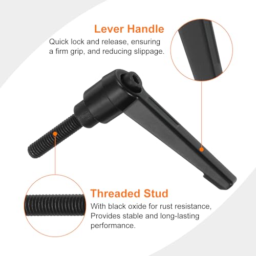 Image of uxcell 4Pcs M6 x 25mm Adjustable Knobs Handle Male Thread Push Button Ratchet Quick Release Locking Rotating Bolt for Lathe Machinery, Black