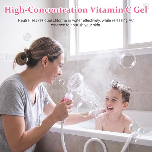 Regadera con aromaterapia y mano libre para ducha: filtro de alta presión para piel y cabello más suaves, filtro para agua dura con fragancia de cedro leñoso (rosa) miniatura 6