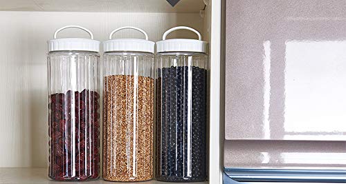 Lawei 4 Pack Clear Plastic Jars With Lids - 50 Oz Tall Clear Empty Plastic Jars Plastic Food Storage Jars For Food & Home Storage #TOP4