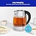 Chefman 1.8L Digital Electric Glass Kettle+ w/ Rapid-Boiling & 7 Presets for Precise Temperature, Stainless Steel Tea Infuser Included, Advanced Digital Control