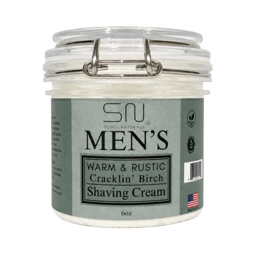 Seoul Naturals Warm and Rustic Cracklin' Birch Shaving Cream, k beauty, 6 oz