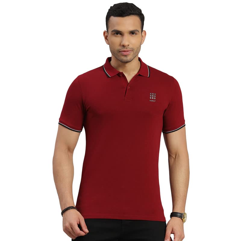Image of ROCK.IT Men's Solid Slim Fit T-Shirt