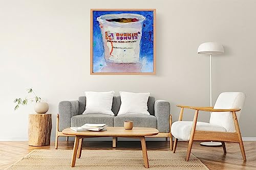 VERRE ART Printed Framed Canvas Painting for Home Decor Office Wall Studio Wall Living Room Decoration (22x22inch Wooden Floater) - Dunkin Donuts