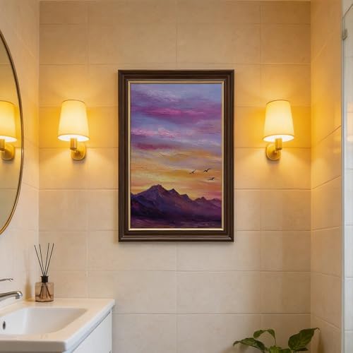 Impression sur toile de montagne violette : idee cadeau originale decoration