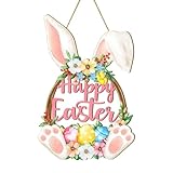 【Matériau】 : Cette décoration de Pâques suspendue en bois est fabriquée en bois et convient parfaitement aux décorations de Pâques et de printemps.