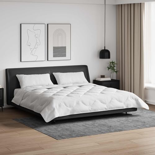 Mokuyary - Edredón de microfibra para cama de verano, con almohada de 3 piezas, color blanco