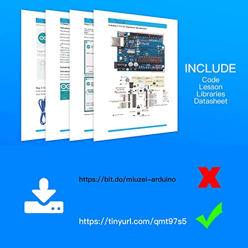 Miuzei Starter Kit Compatible With Arduino Projects, Circuit Breadborad, Lcd1602 Module, Breadboard, Jumper Wires , Servo, Sensors, Leds, Detailed Tutorial Ma05 #TOP2