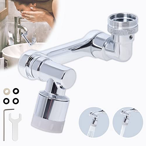 Robinet à rallonge rotatif multifonctionnel à 1080°, Mousseur robinet cuisine, 2 Modes Adaptateur pour Robinet avec diamètre de filetage mâle de 20/22/24mm Cover