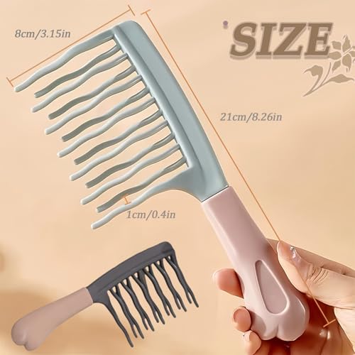 Peine de Dientes Anchos Doble Fila para Mujer 2 Piezas miniatura 2