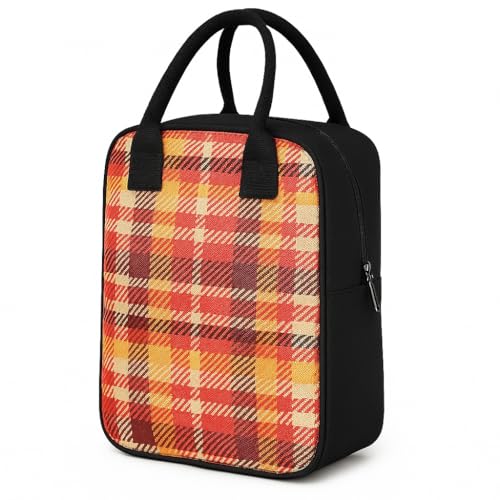 Image of Nibbler Lunch Bag Office Tiffin Bags for Men Women | Insulated Hot Cold Travel Lunch Bag | for Lunch Tiffin Box & Bottle | Multi-use Storage I for Office & School (Tartan Plaid)