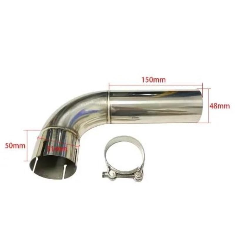 Tuyau d'échappement universel en acier inoxydable résistant pour silencieux auto coudé