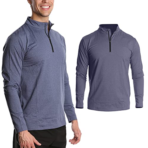 Fort Isle Mens Quarter Zip Long Sleeve Pullover Shirt - ...