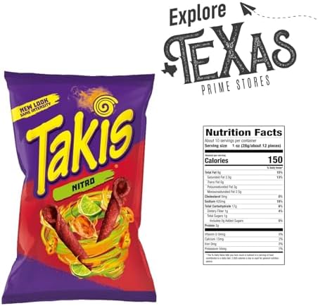 Takis - Lavinia Essentials Bundle: 4-Pack of Nitro Sharing Size Bag, Hot Chili Pepper Rolled Tortilla Chips 9.9 oz Bag + 1 Utility Prop