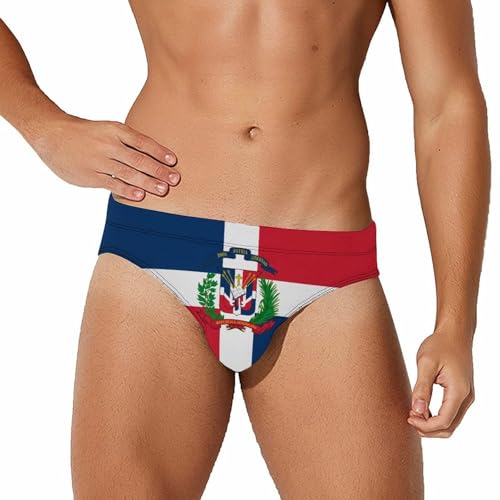 Dominican Republic Flag Mens Swim Briefs Sexy Bikini Swimwear Triangle Swim Shorts Beach Swimsuit Trunk