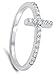 CHOOSE YOUR COLOR Sterling Silver Sideways Cross Ring