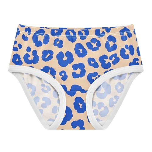 Girls Underwear Toddlers 2t Cotton Panties for Girl Cartoon Underpants Briefs Blue Leopard Spots Beige