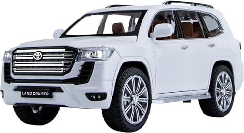 Image of Compatible for 1:24 Land Cruiser Lc300 Toy Car Model, Diecast Collectible Pull Back Model Car with Sound and Light, Toy Gift Vehicles for Adults Kids Boys Girls (1:24 Land Cruiser Lc300-White Color)