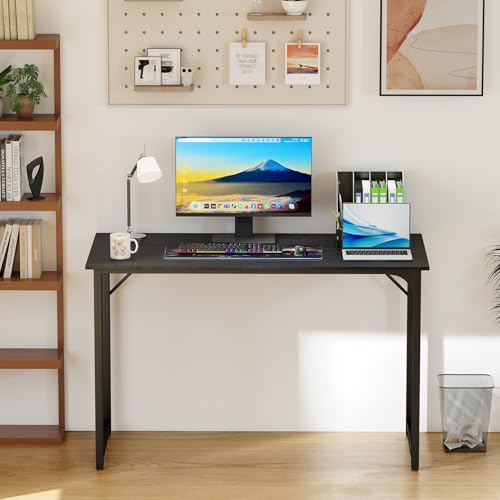 Image of BestOffice Computer Desk,Home Office Desk, Modern Simple Style for Home Office Study Writing (Black, 47 Inch)