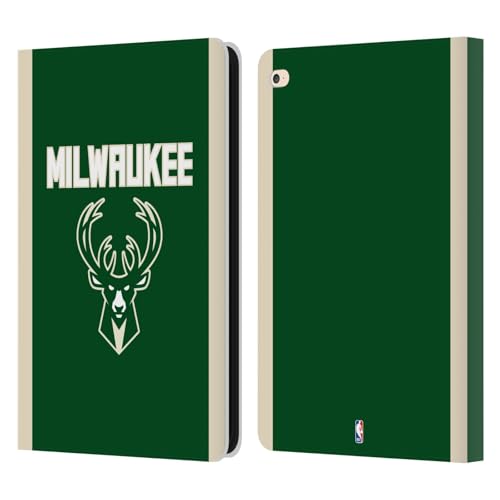 Head Case Designs Officially Licensed NBA Green Design Milwaukee Bucks Logo Leather Wallet Case Compatible with Apple iPad Air 2 (2014)
