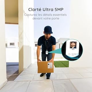 BOIFUN 5MP Sonnette sans Fil Exterieur Etanche, Grand Angle de 166°, IP65 Étanche, Installation Facile, Détection Humaine PIR, Vision Nocturne, Audio Bidirectionnel, Supporte Uniquement 2,4 GHz