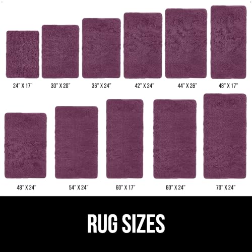 Image of Gorilla Grip Original Luxury Chenille Bathroom Rug Mat, 30x20, Extra Soft and Absorbent Shaggy Rugs, Machine Wash Dry, Perfect Plush Carpet Mats for Tub, Shower, and Bath Room, Eggplant