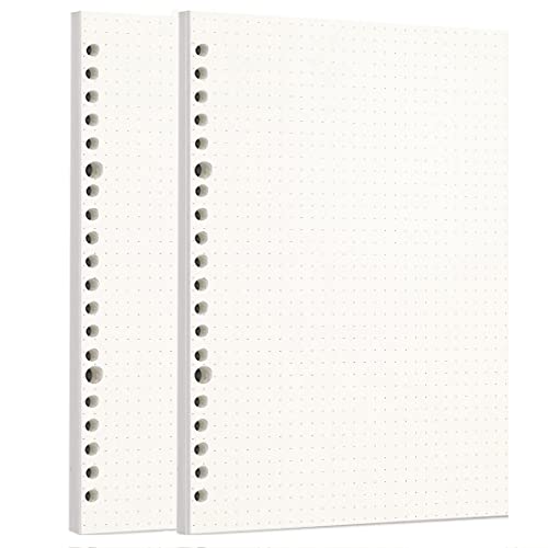 Image of Zelten Loose Leaf Punched Paper Refills Paper for 6 Hole Binder Personal Organizer Diary Notebook Refillable Planner (Dotted,A5 /20 Hole)