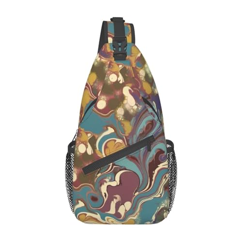 Romano Art Sling Bag Lightweight Chest Bag Crossbody Bag Shoulder Bag Sports Backpack For Women Men, Black, One Size