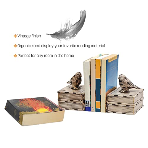 Trademark Innovations Decorative Bird Bookends For Bookshelf, Brown #TOP3