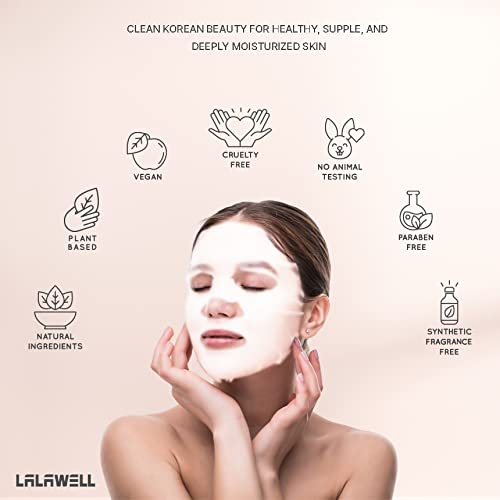Miniatura 3 de LALAWELL Mascarilla facial coreana  Máscara perfecta para el día a día, máscara de hoja de alta calidad, profundamente hidratante, iluminadora y