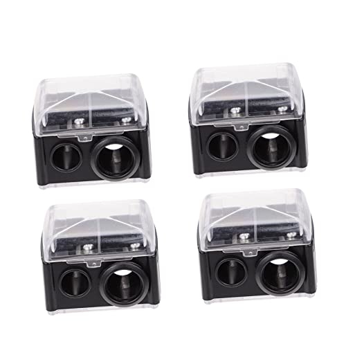 WOFASHPURET 4pcs Dual Eyebrow Pencil Sharpener for Makeup Accessories Durable and Lightweight Eyeliner Sharpener for School Office and Home Use Black Random Color