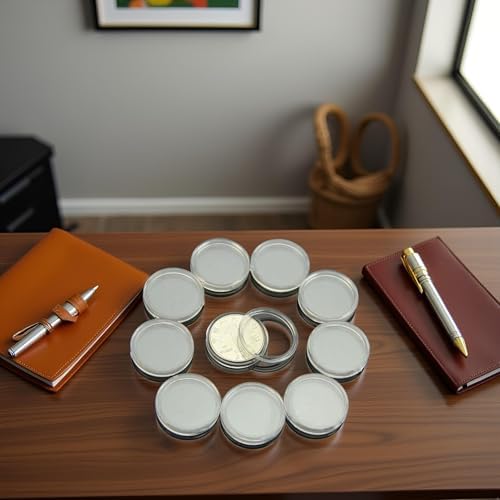 10Pc Pieces Coin Storage Holder Clear Round Cases Coin Storage Capsules Holder Plastic Useful Money Handling Products（35mm） image 5