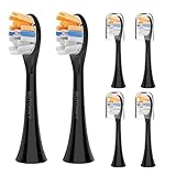 Replacement Toothbrush Heads for Philips Sonicare, 6 Pack Replacement Brush Head Compatible with Philips Sonicare Electric Toothbrush 4100,C2,C1,C3, for Philips Sonic Care Brush, Black