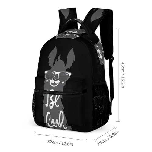 Be Cool Llamas Funny Backpack Set Lunch Bag Pencil Case Makeup Bag 3 in 1 for Men Women Travel2
