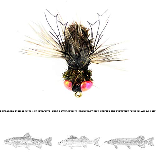 YAZHIDA Realistic Flies Fly Fishing Flies kit - Handmade Dry/Wet/Fly Fishing Lures (panfish Flies)