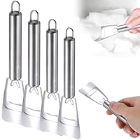 4 Stück Eiskratzer, Edelstahl Kühlschrank Ice Scraper Gefrierschrank, Multifunktionale Eisschaufel, Hochwertige Eisschaber zur Schnellen Eisentfernung, Ideal für Gefrierfach und Kühlschrank