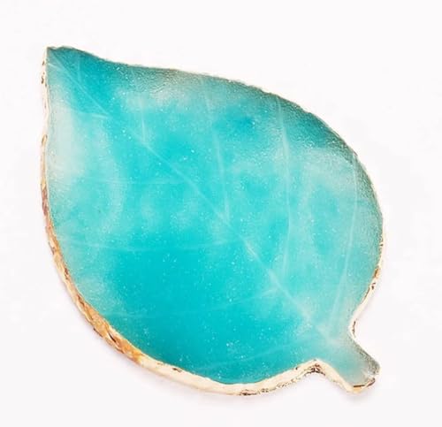 1 Piece Nail Art Palette Nail Polish Palette Mixing Palette Makeup Plate Nail Plates for Nail Art Nail Tip Holder Nail Art Display (Blue Leaf)