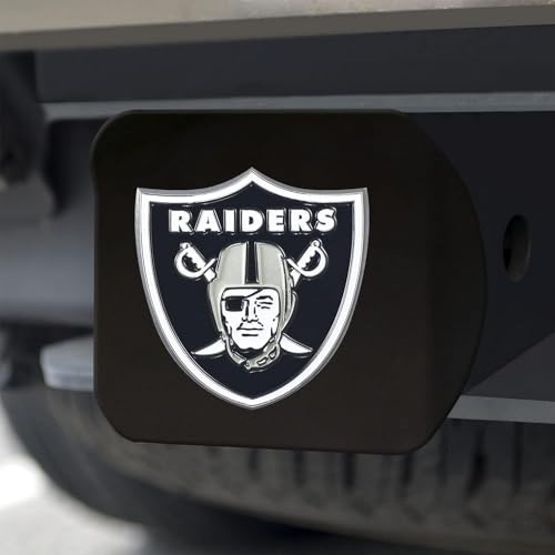 FANMATS 22598 Las Vegas Raiders Black Metal Hitch Cover - 3D Color Emblem