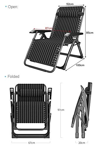 Silla reclinable plegable con sistema de gravedad cero y soporte reforzado de 200 kg 3