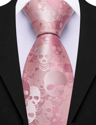 Image of Barry.Wang Silk Ties for Men Fun Necktie and Tie Clip Set for Wedding Party Business Formal Extra Long